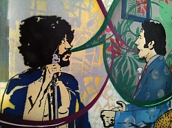 Raul Silvio - Obra 1 de tripitico - Estênceis e sprays sobre 