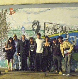Mural Aliança Francesa: Lili, Vado, ? , Crânio, Mundano, Eliana, ? e JT